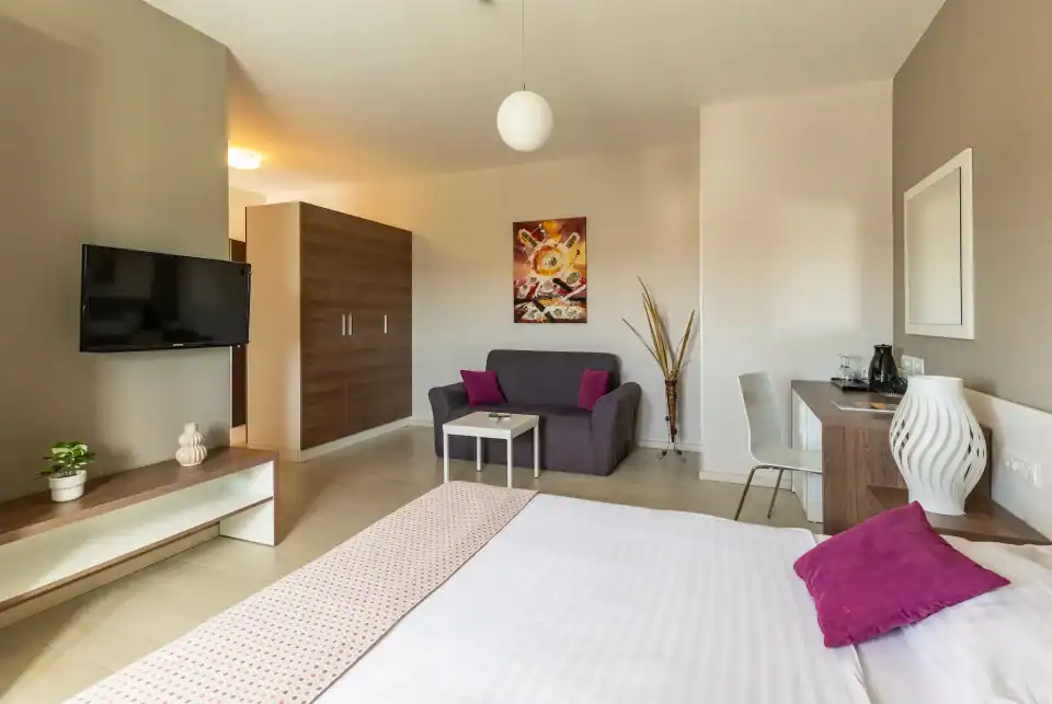 Moderan studio apartman s krevetom i kaučem